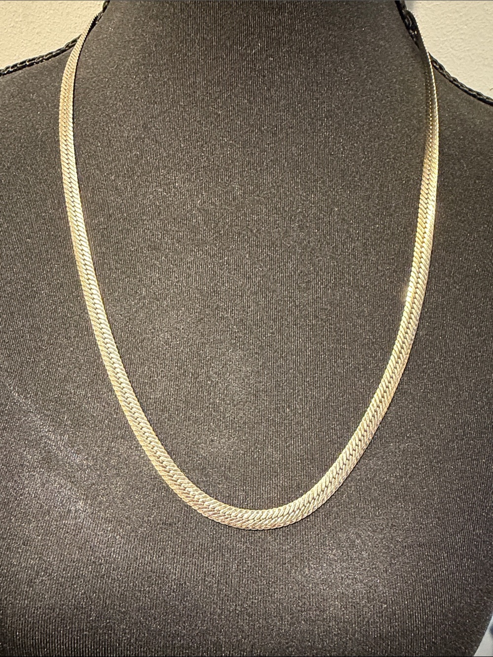 Vintage 14K Gold Filled Flat Herringbone Chain Necklace – Stamped 14K GF